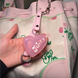 🍒💖 Handmade Vintage Juicy Couture Cherry Gelato Puffy Pink Heart Bag Charm SOLD